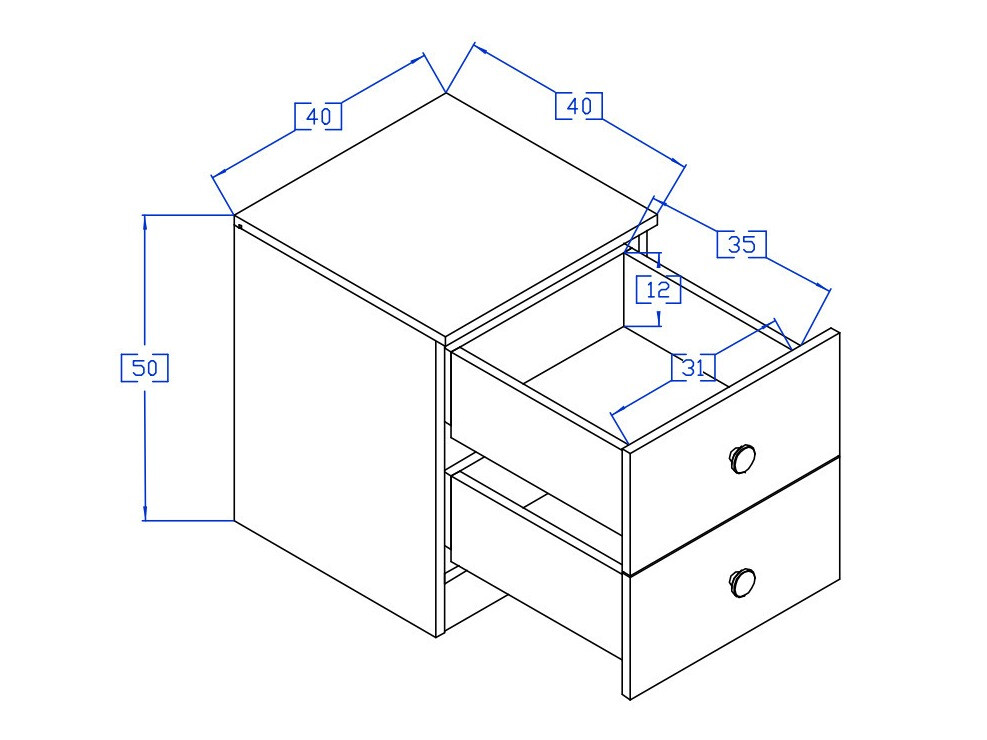 Noćni ormarić Mirelbu 108 (Artisan hrast + Sjajno bijela)