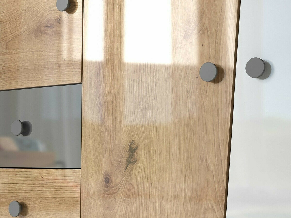 Kutni ormar Mirelbu 101 (Hrast Artisan + Bijela + Crna)