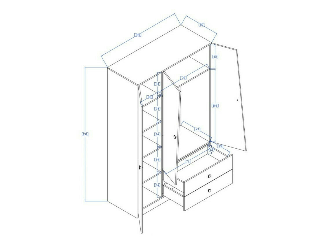 Ormar Mirelbu 102 (Hrast Artisan + Sjajno bijela + Sjajno sivo)