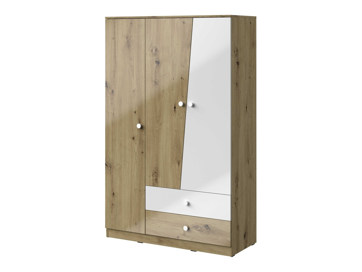 Ormar Mirelbu 102 (Hrast Artisan + Sjajno bijela)