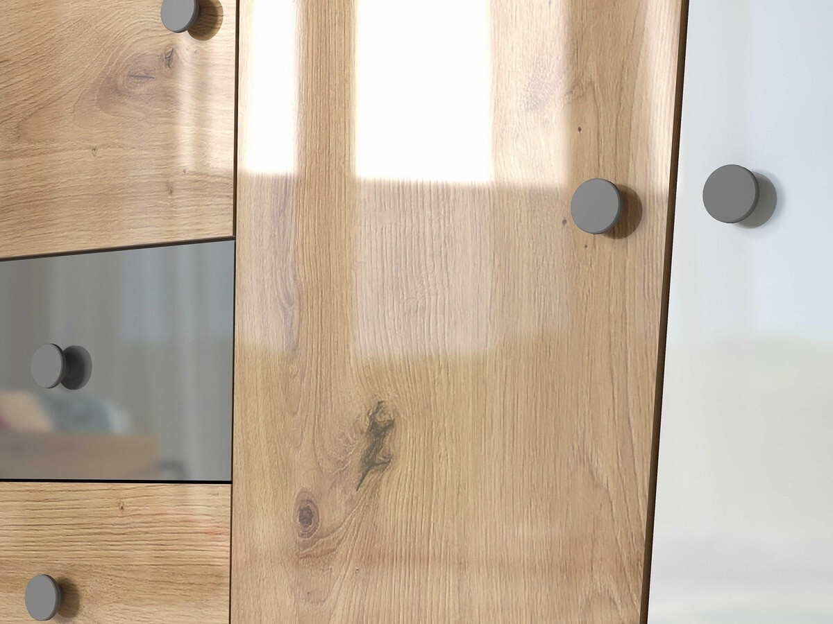 Ormar Mirelbu 102 (Hrast Artisan + Sjajno bijela)