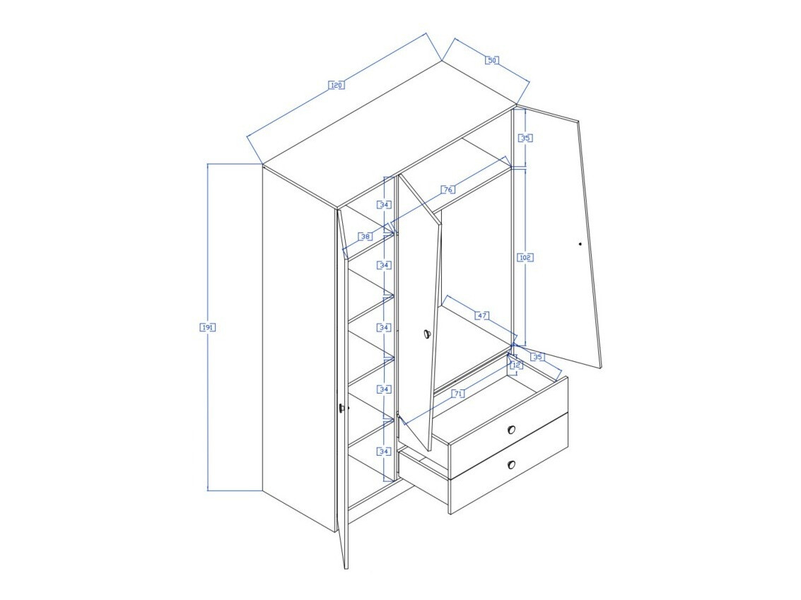Ormar Mirelbu 102 (Hrast Artisan + Sjajno bijela)