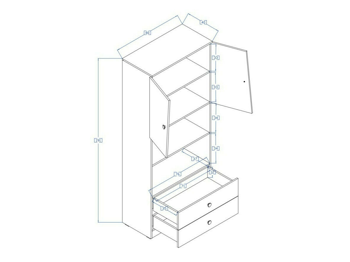 Polica Mirelbu 103 (Hrast Artisan + Sjajno bijela + Sjajno crna)