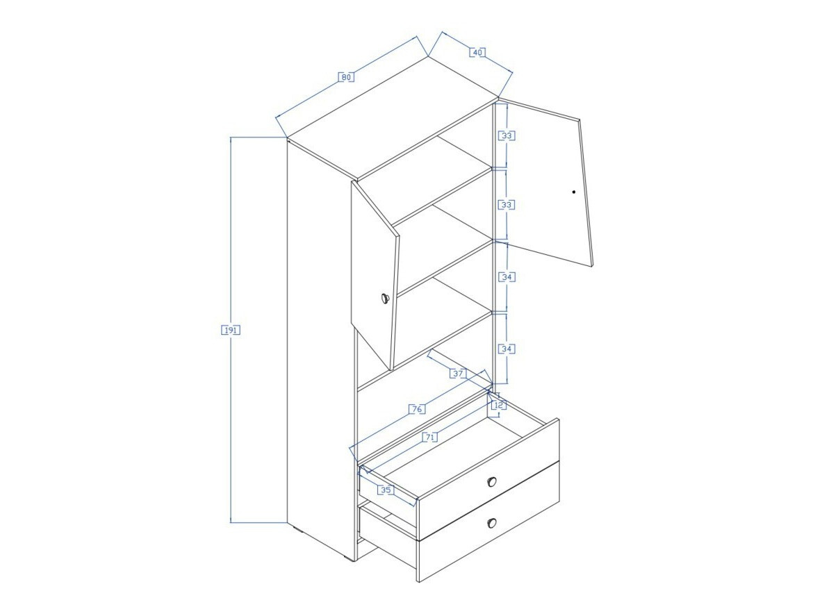 Polica Mirelbu 103 (Hrast Artisan + Sjajno bijela)