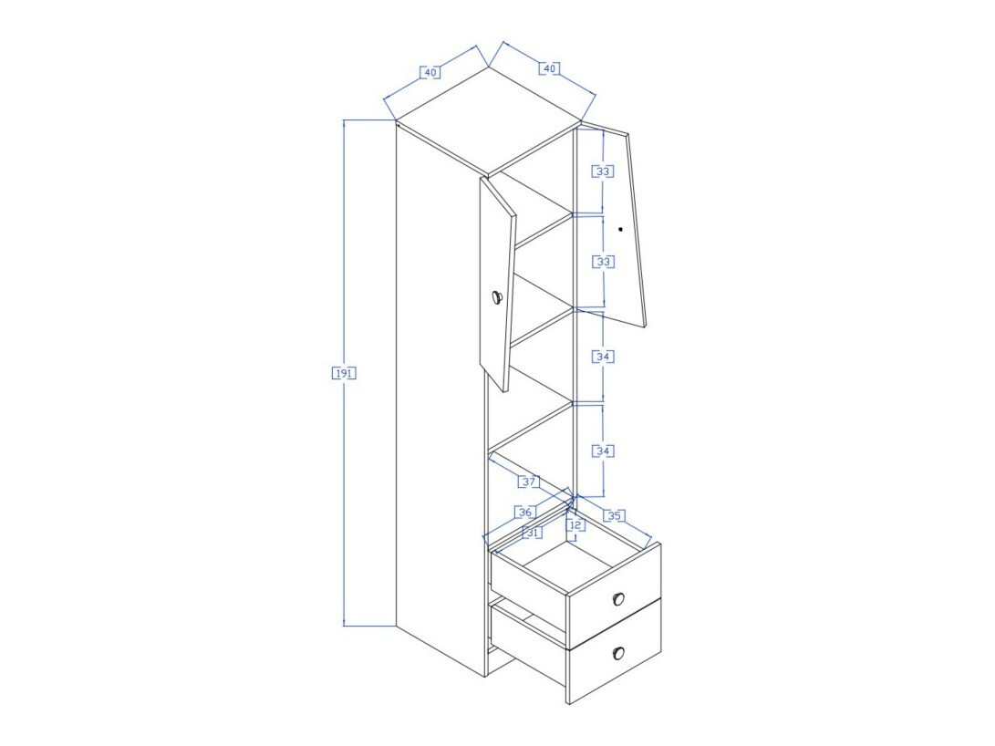 Polica Mirelbu 104 (Hrast Artisan + Sjajno bijela)