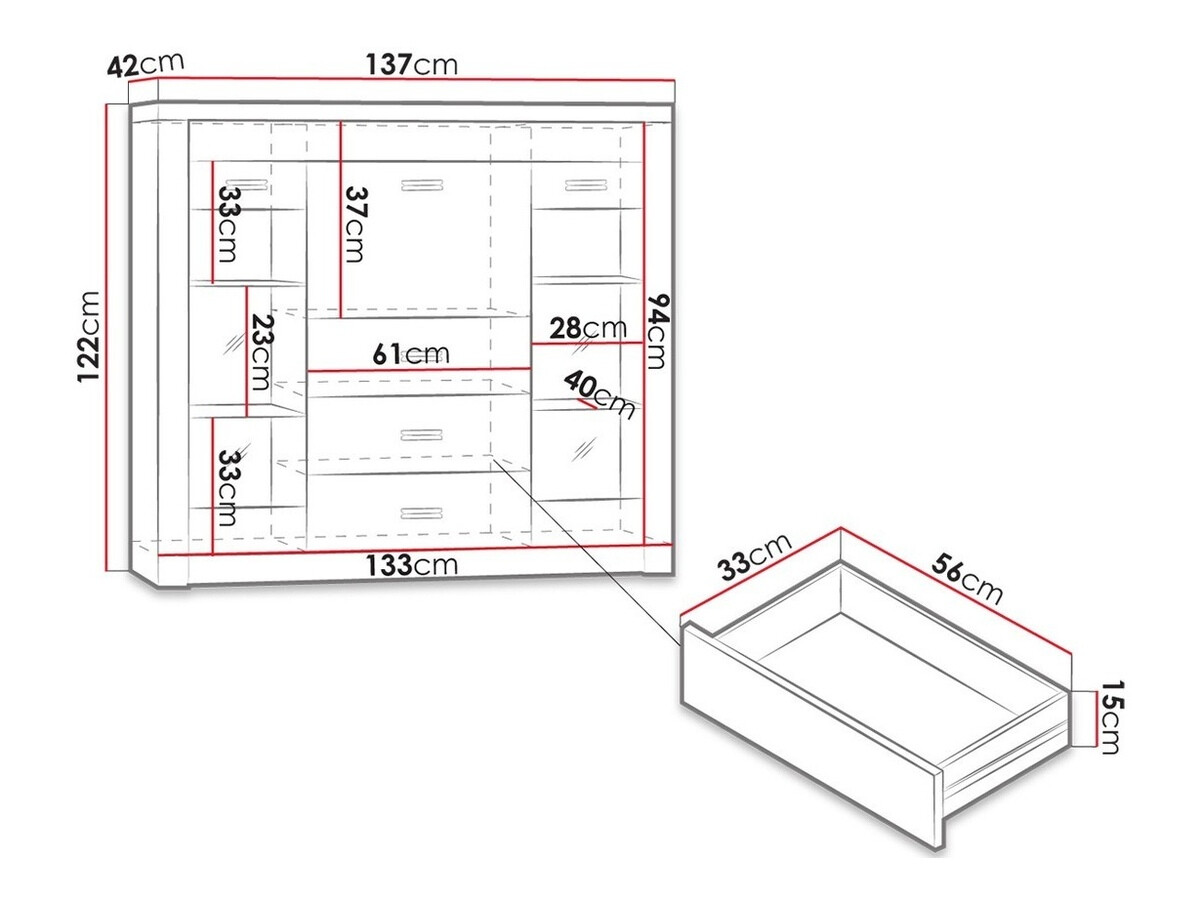 Komoda Serfeno 105 (Bijela Craft)