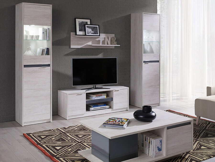 Polica Fivelbo 113 (Hrast Monastery + Sjajno crna)