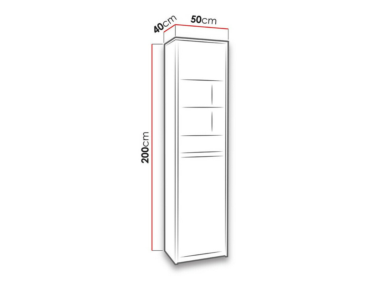 Polica Fivelbo 113 (Hrast Monastery + Sjajno crna)