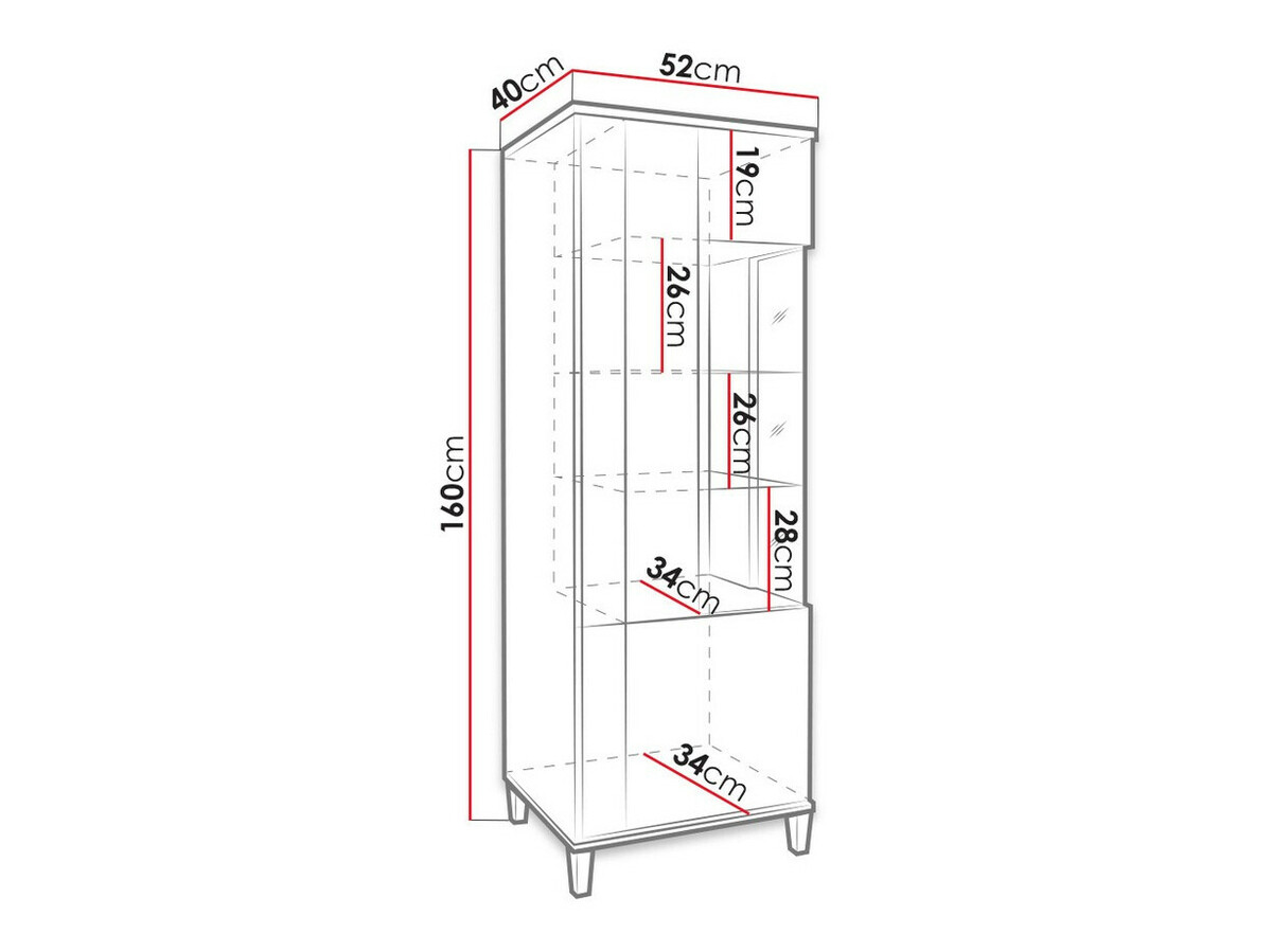 Polica Florem II (Bijela + Sjajno bijela + Svijetlo drvo)