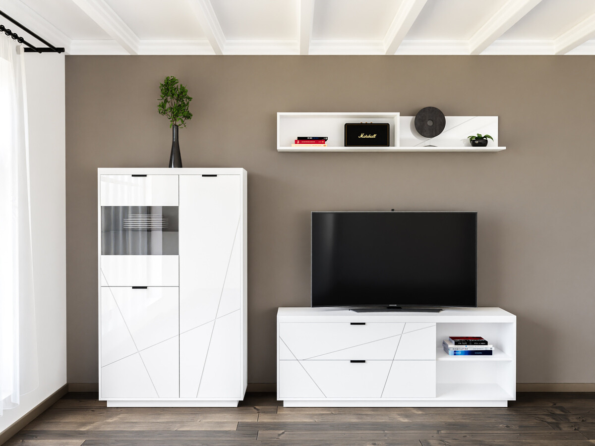 Set za dnevni boravak Fivale 111 (Sjajno bijela + Bijela)