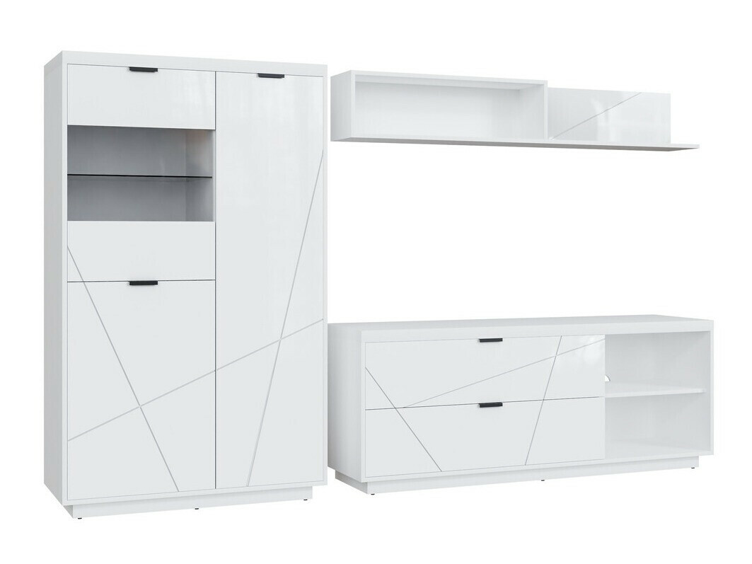 Set za dnevni boravak Fivale 111 (Sjajno bijela + Bijela)