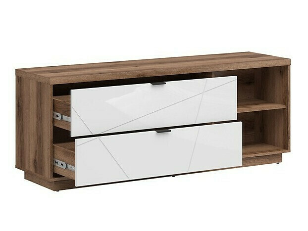 Set za dnevni boravak Fivale 111 (Tamni hrast Delano + Sjajno bijela)