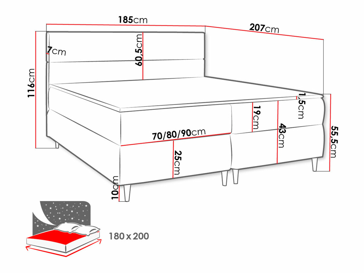 Boxspring krevet Memphis 135 (Itaka 10)