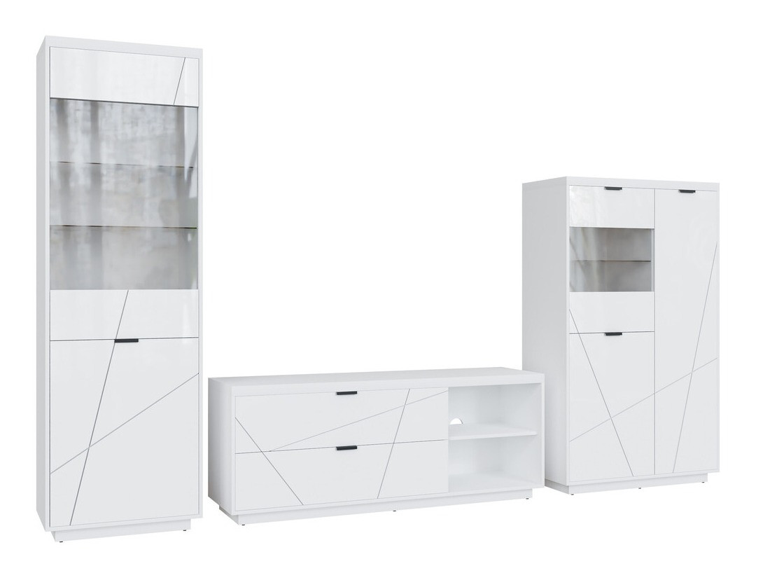 Set za dnevni boravak Fivale 112 (Sjajno bijela + Bijela)