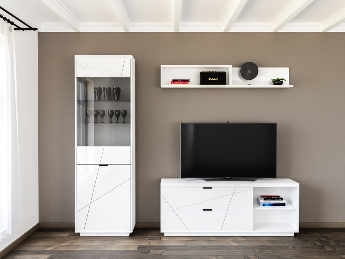 Set za dnevni boravak Fivale 113 (Sjajno bijela + Bijela)