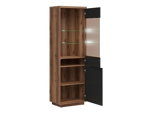 Set za dnevni boravak Fivale 113 (Tamni hrast Delano + Mat crna)