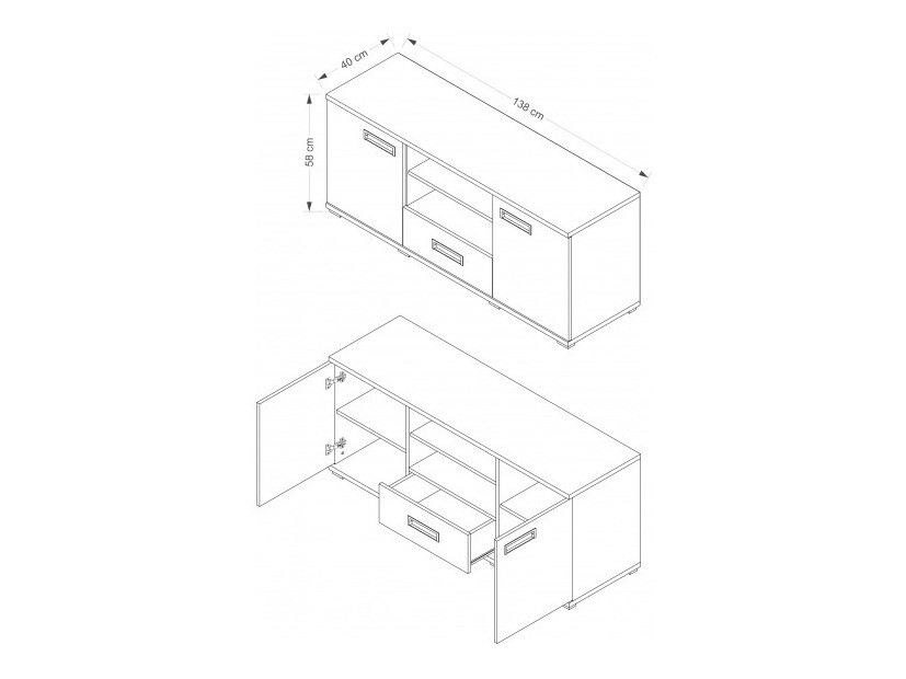 TV stol Elicavo 102 (Sonoma hrast)