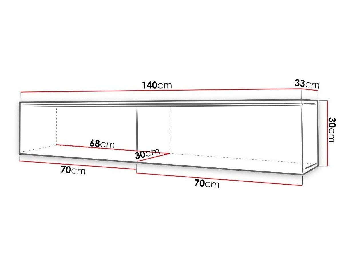 TV stol Scientia (Bijela + Sjajno bijela)