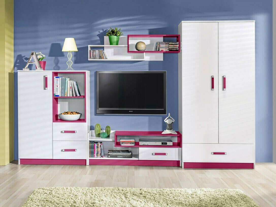 Komoda Lorlare 105 (Bijela + Tirkiz)