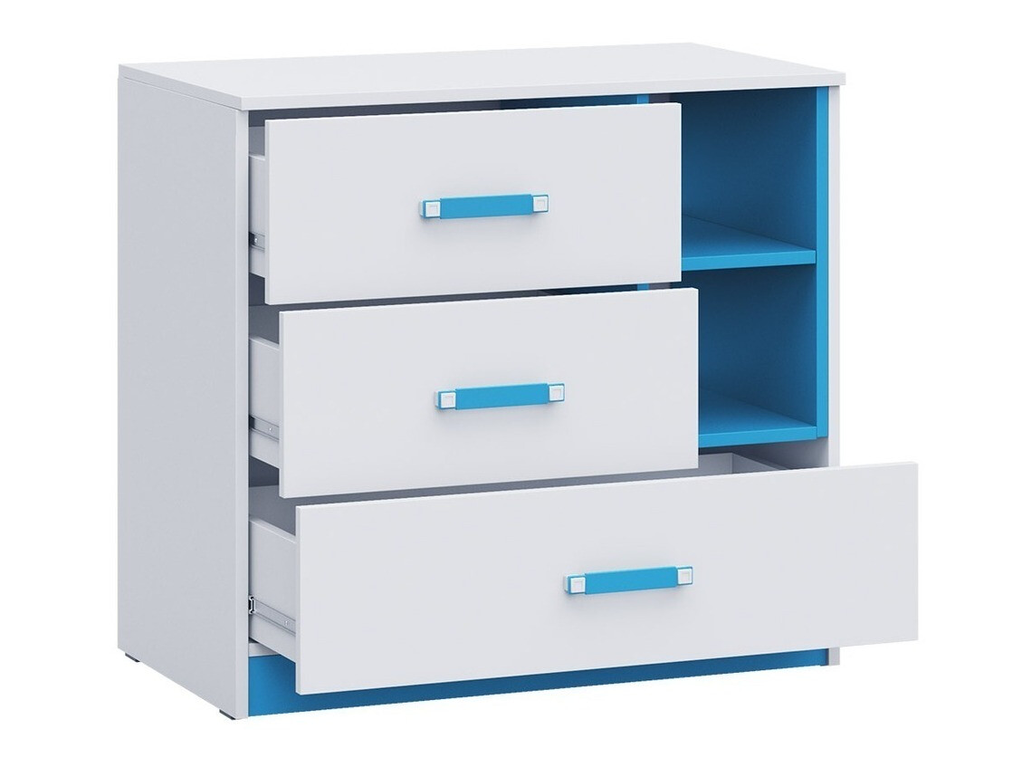 Komoda Lorlare 108 (Bijela + Tirkizna)