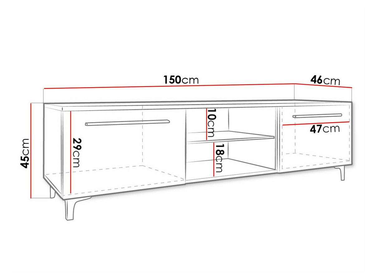TV stol Uva V (Bijela + Sjajno bijela)