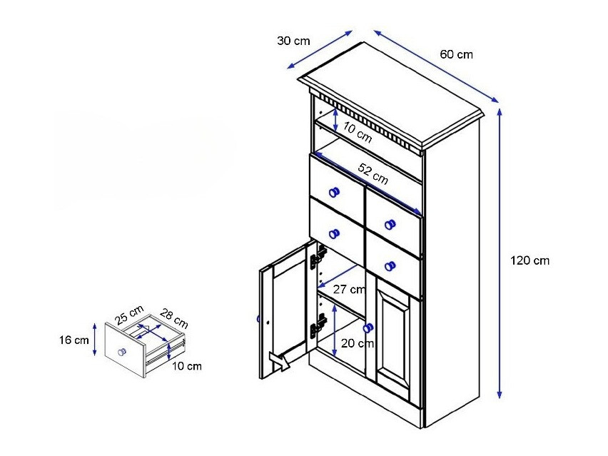 Samostojeći kupaonski ormarić Deletri 105 (Bor)