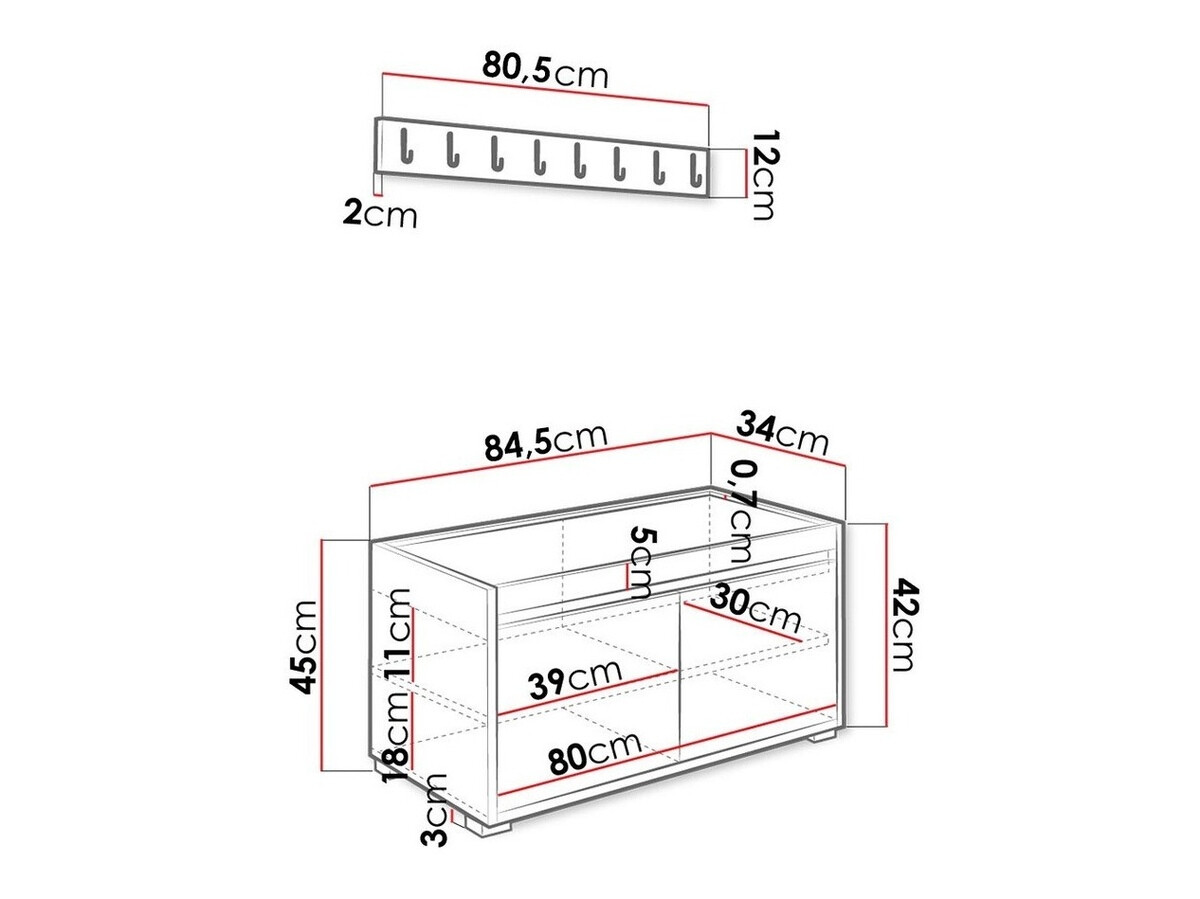 Set za hodnik Comfivo Pinus I (Bijela + Manila 35)