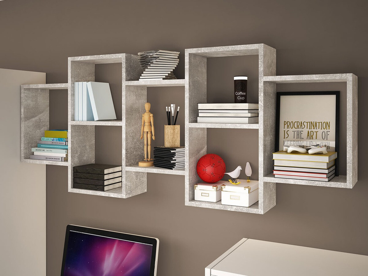 Zidna polica Sarasota 103 (Boja betona)