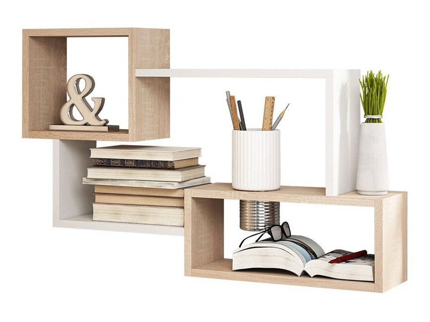 Zidna polica Sarasota 106 (Sonoma hrast + Bijela)