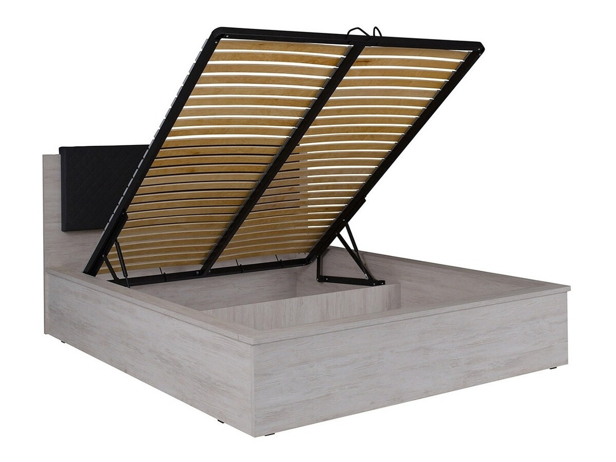 Set za spavaću sobu Fivelbo 121 (Hrast Monastery + Sjajno crna)