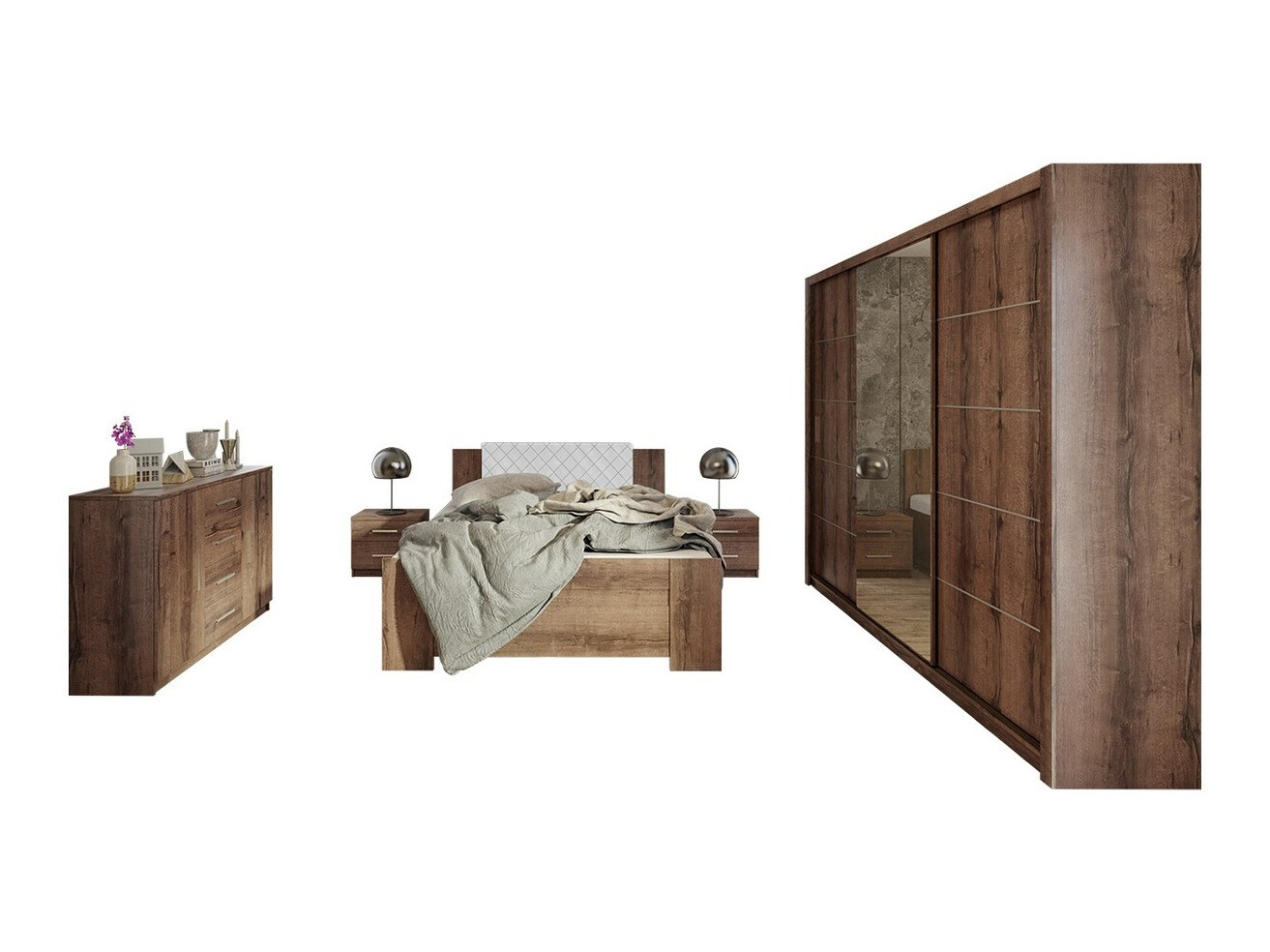 Set za spavaću sobu Catromi 116 (Monastery hrast + Soft Pik 017)