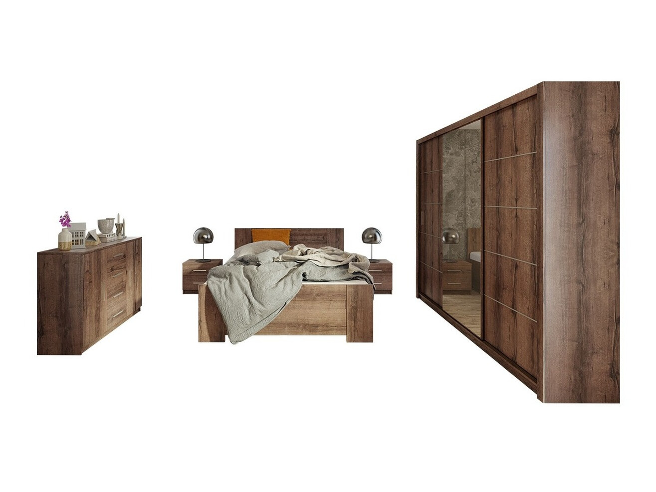 Set za spavaću sobu Catromi 116 (Monastery hrast)