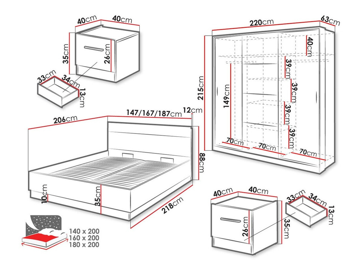 Set za spavaću sobu Livsori 109