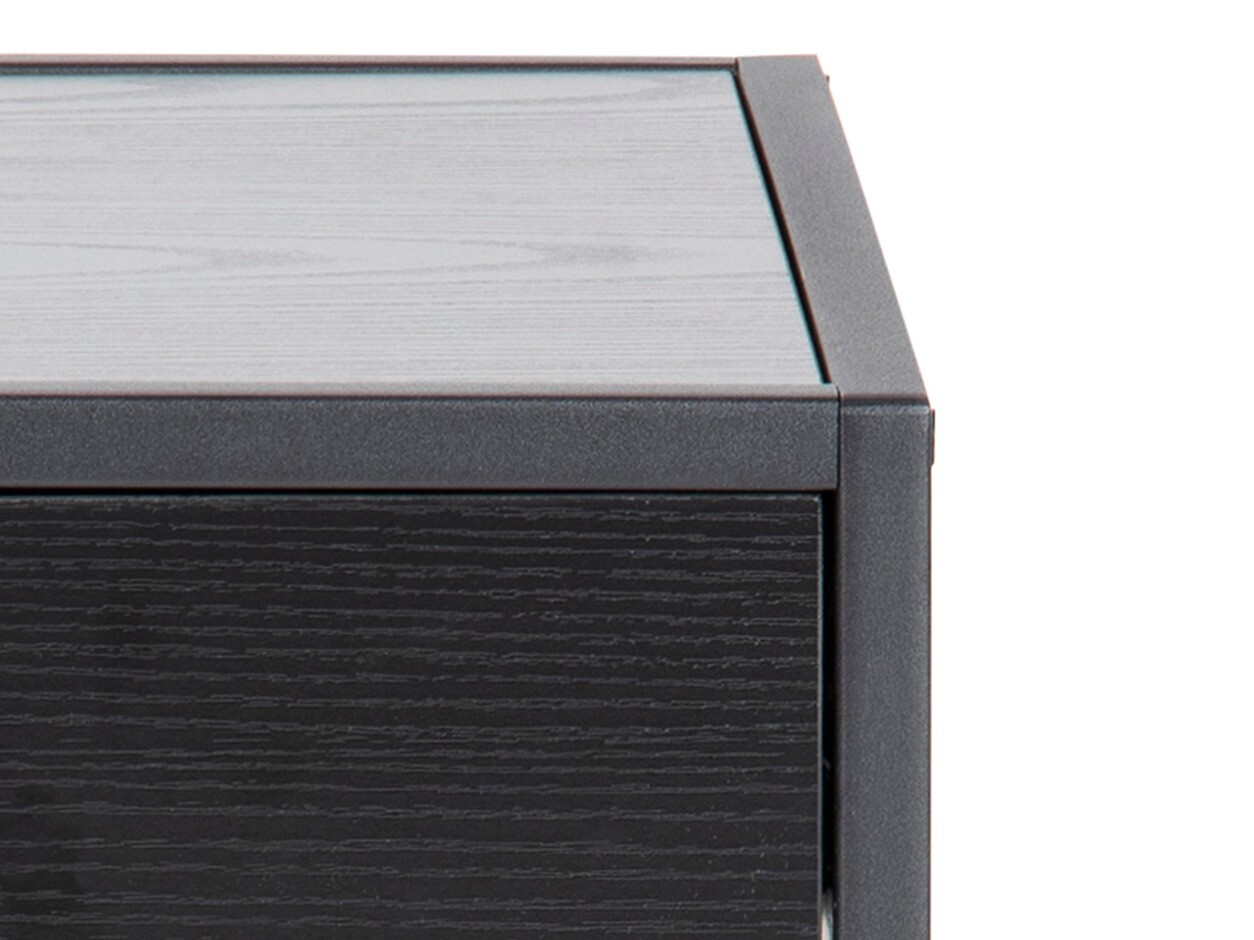 Noćni ormarić Norsica Sevferi 128 (Crni jasen + Crna)