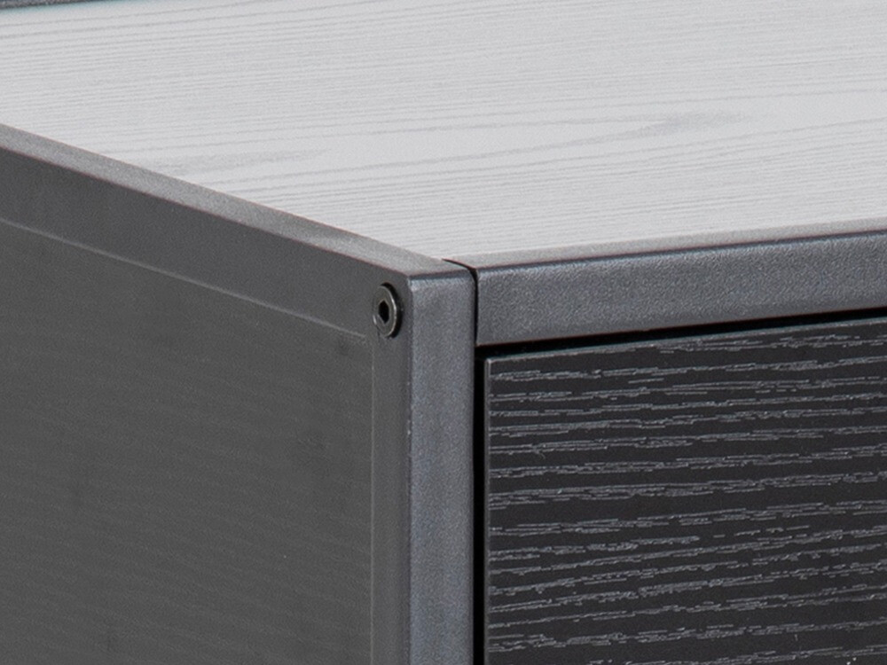 Noćni ormarić Norsica Sevferi 128 (Crni jasen + Crna)