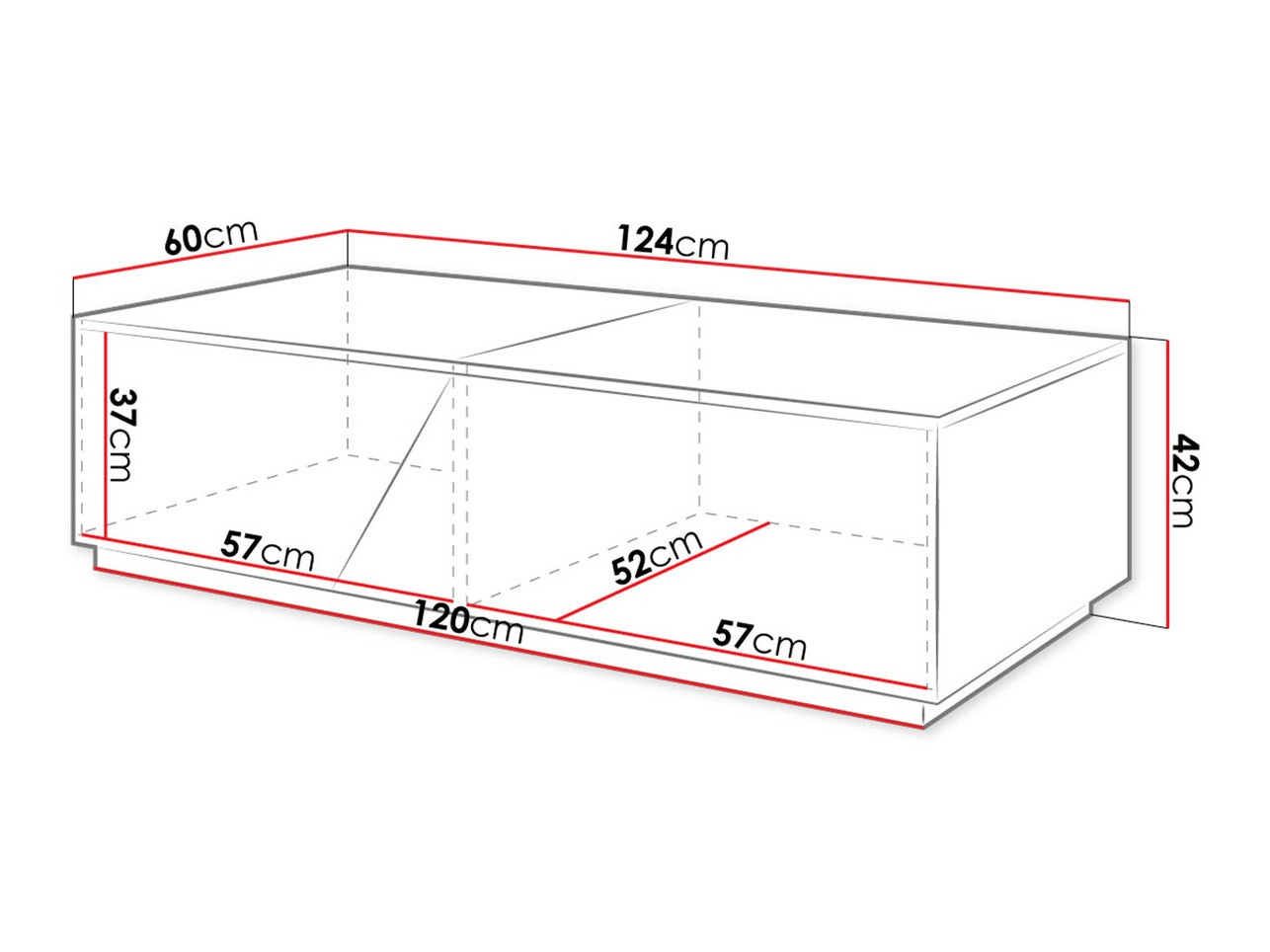 Stolić za kavu Comfivo Daldune 102 (Bijela + Hrast Wotan)