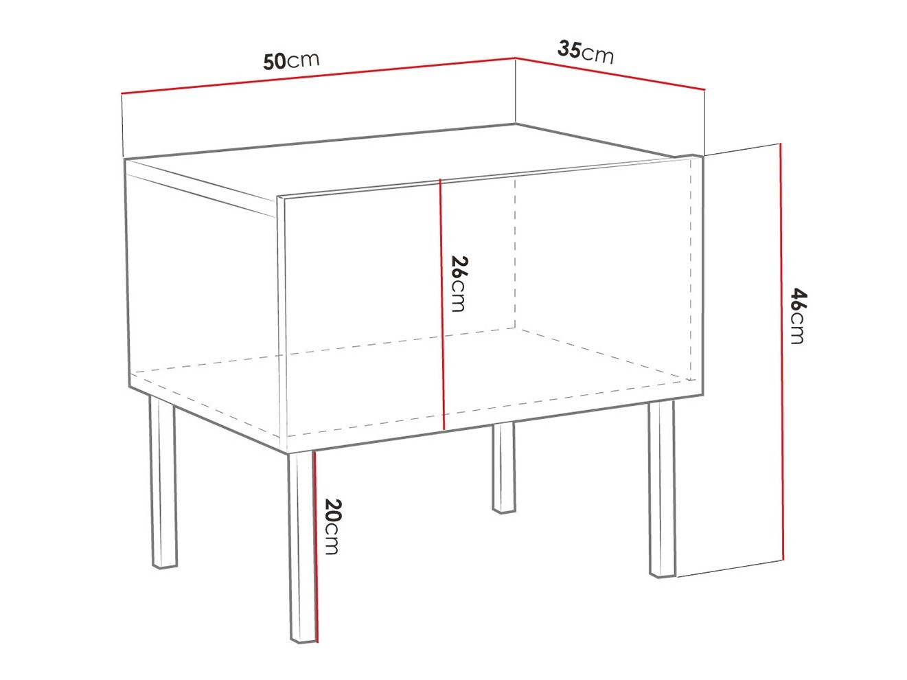 Noćni ormarić Natar (Bijela + Sjajno bijela)