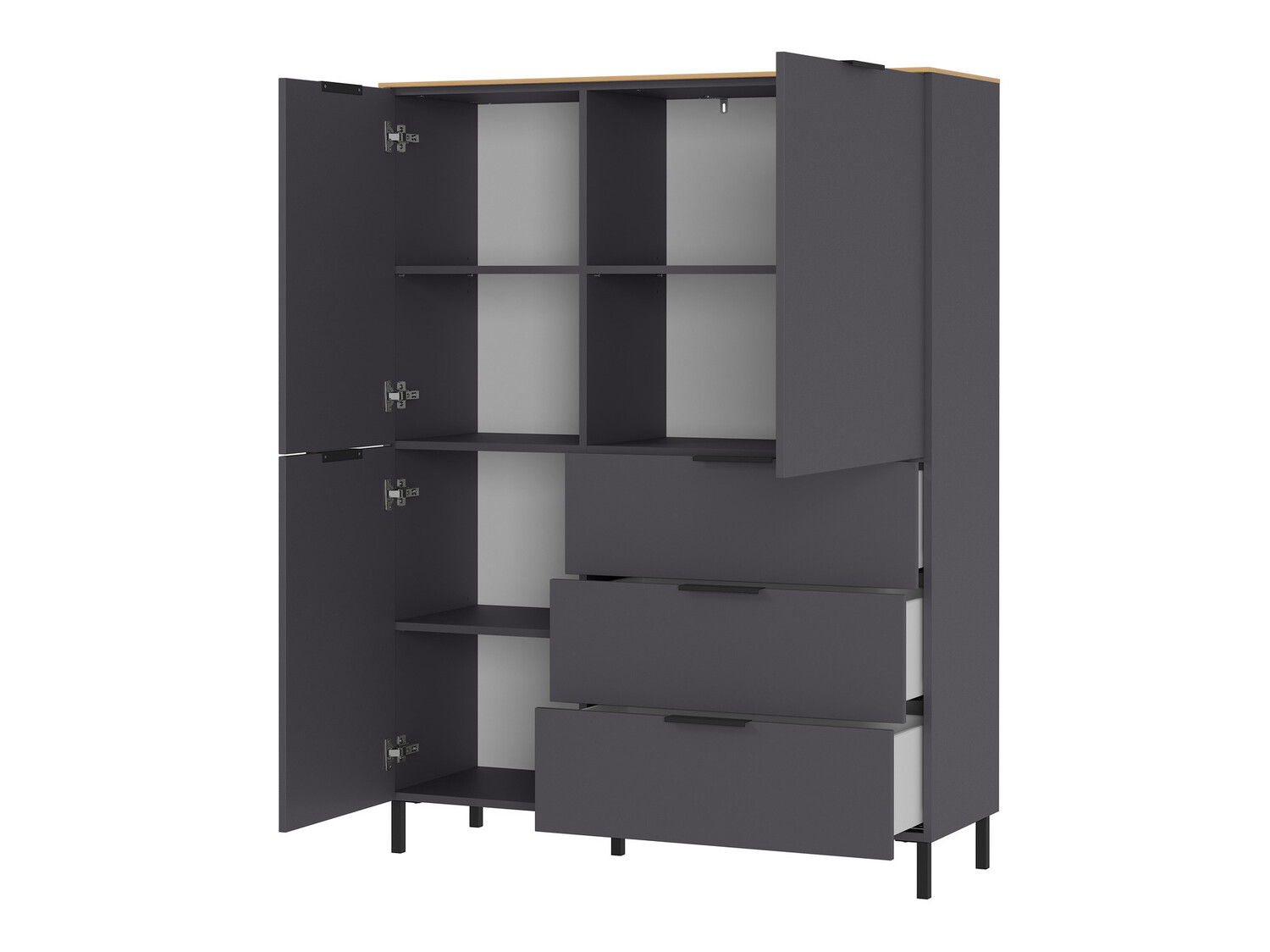 Polica Revteno 100 (Grafit + Navarra hrast)