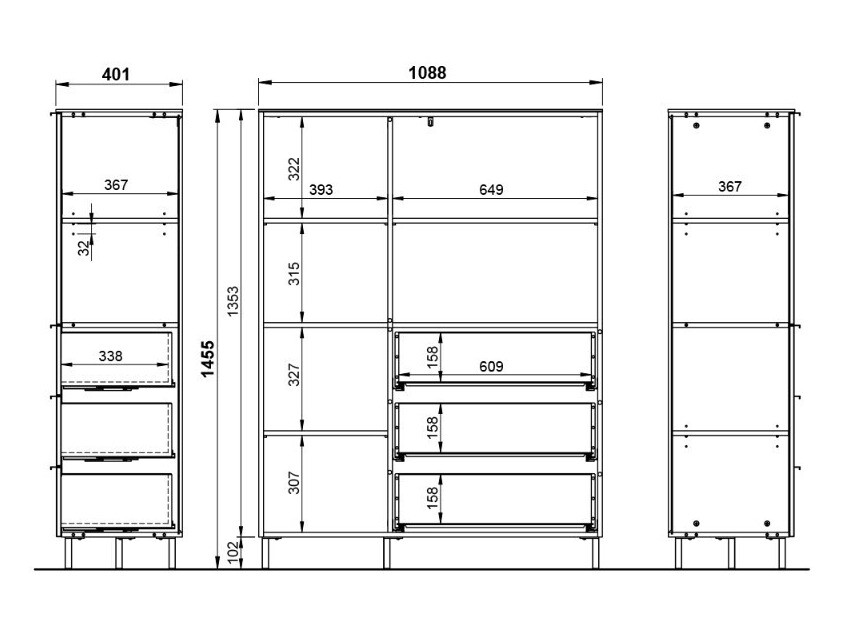 Polica Revteno 100 (Grafit + Navarra hrast)