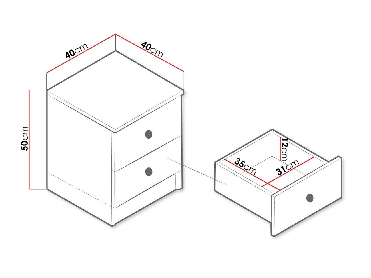 Noćni ormarić Almira 108 (Artisan hrast + Bijela)