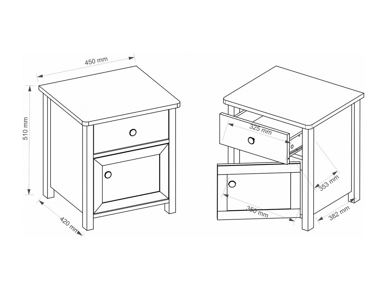 Noćni ormarić Elblive 122