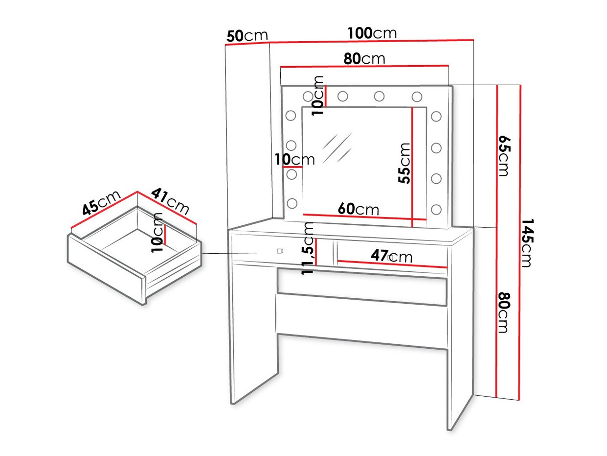 Toaletni stolić Bedford 100