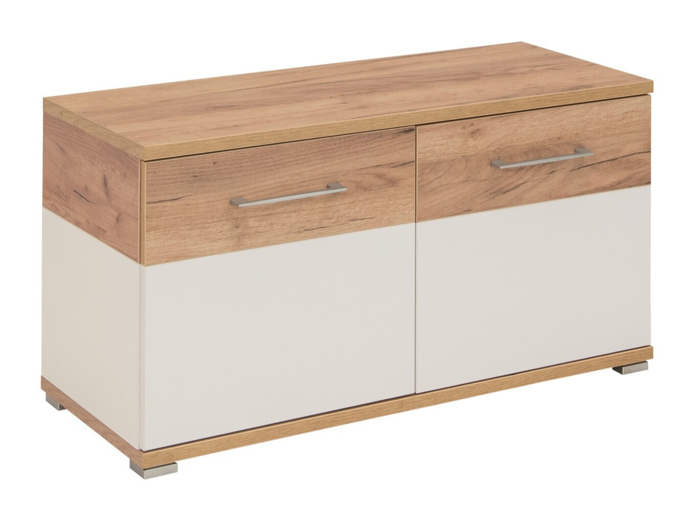 Ormarić za cipele Nuveno 102 (Bijela + Navarra hrast)