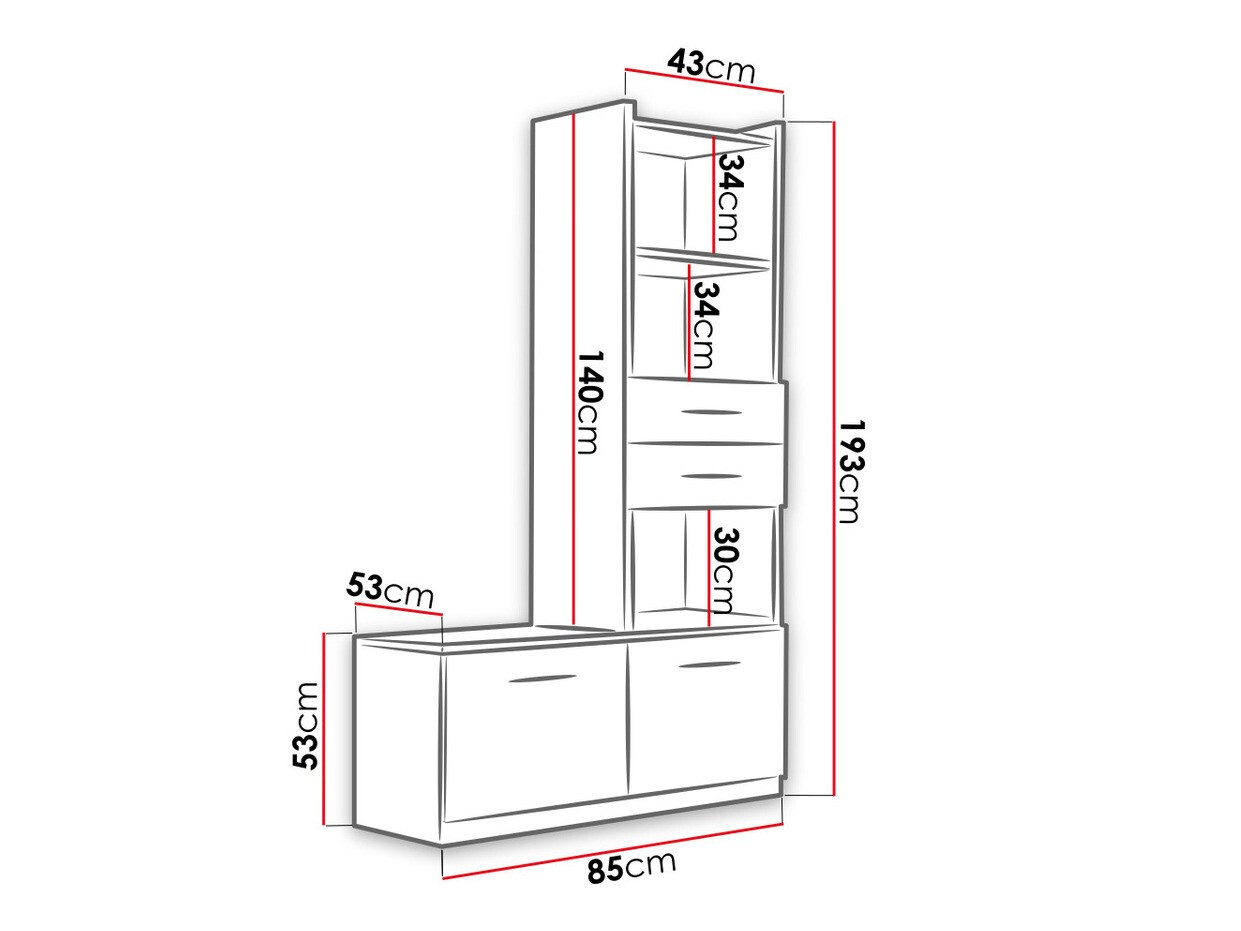 Polica Campus (Bijela + Sjajno bijela)