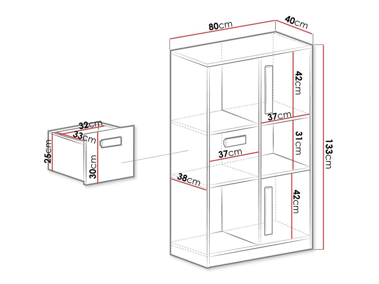 Polica Merevari 101 (Bijela + Sjaj Tirkiz)