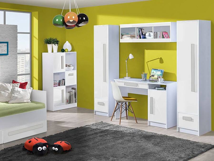 Polica Merevari 101 (Bijela + Sjajno bijela + Siva)