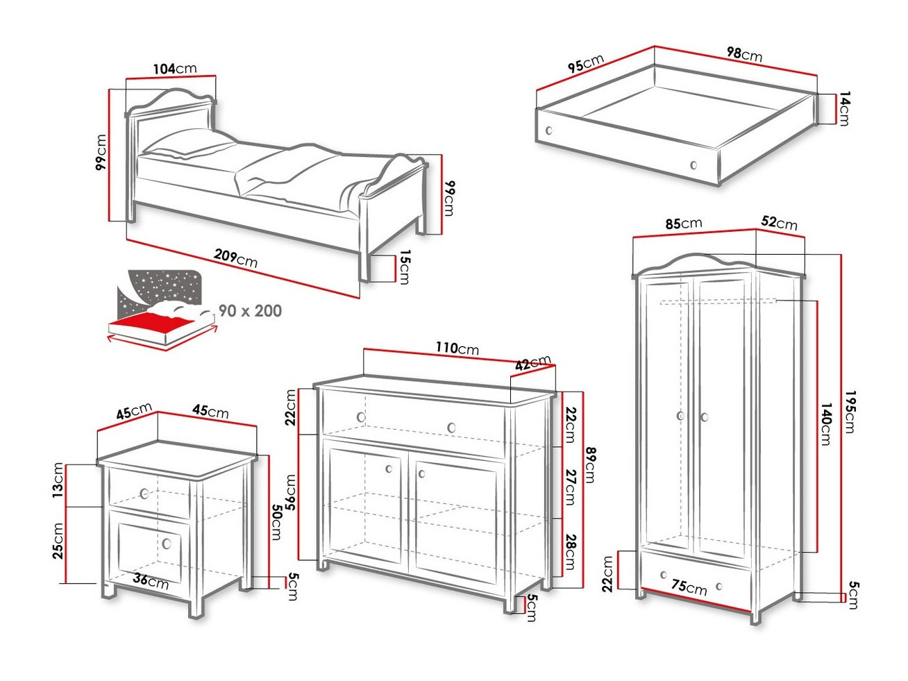 Set za dječju sobu Elblive 126