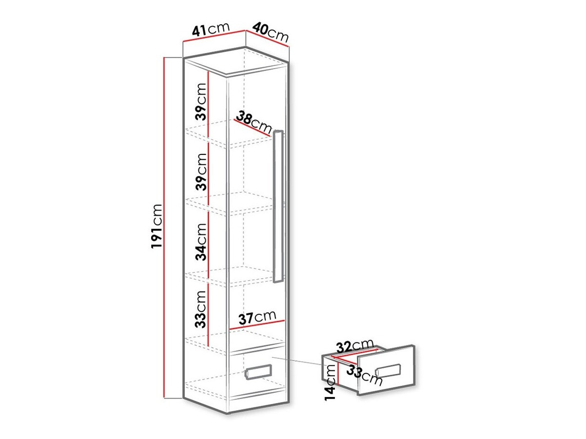 Polica Merevari 105 (Bijela + Sjajno bijela + Siva)