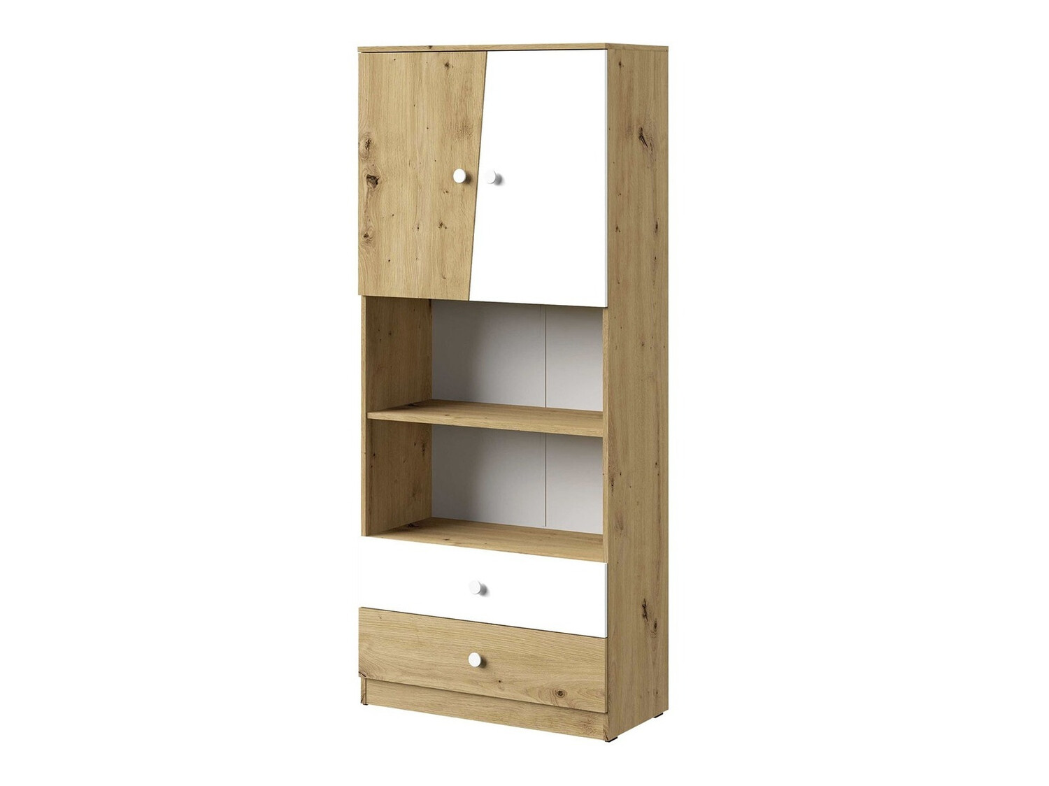 Polica Almira 103 (Hrast Artisan + Bijela)