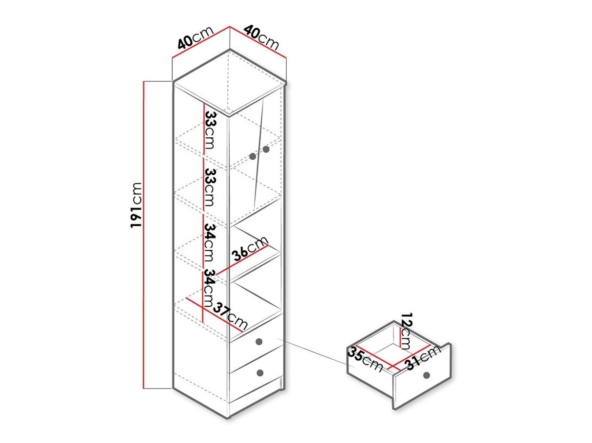 Polica Almira 104 (Artisan hrast + Bijela)